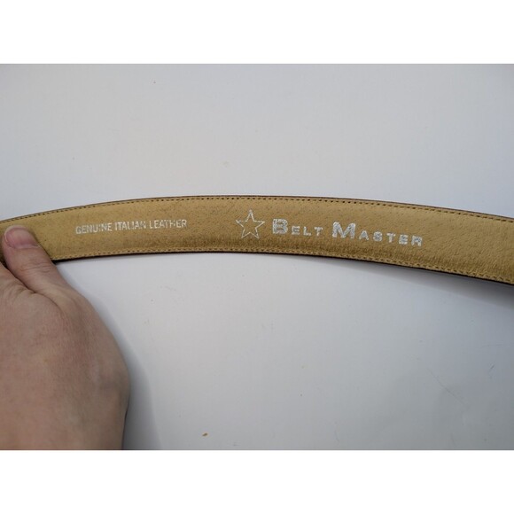 Belt Master Genuine Italian Leather Mens 46 BrownSouthwest Gold/Silver Hardware - Picture 6 of 6